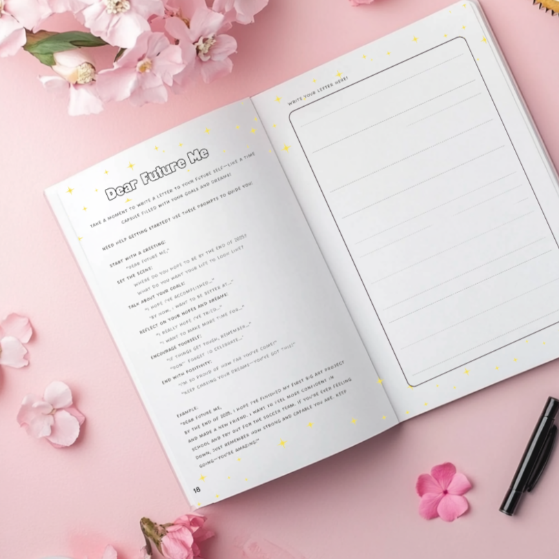 2025 Goals Workbook for teenage girls. Plan your future with confidence and clarity