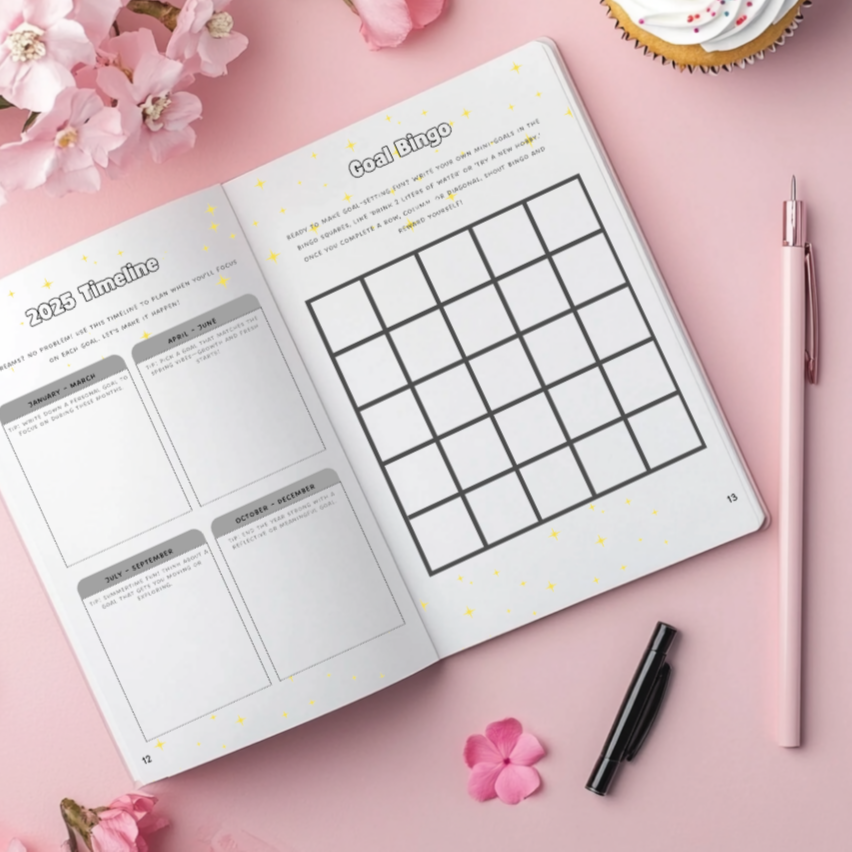 2025 Goals Workbook for teenage girls. Plan your future with confidence and clarity
