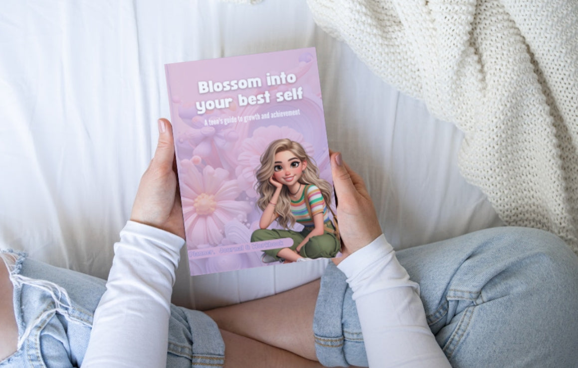 Teen planner cover self on a cozy background