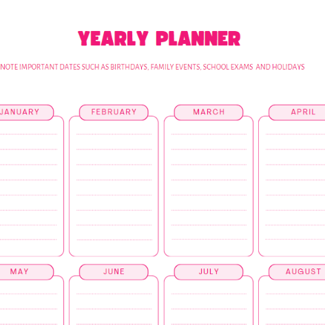 Yearly planner